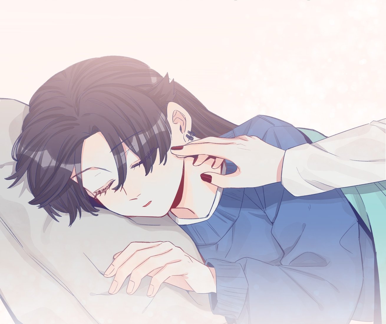 Zhou Yuanyou's hand at a sleeping Zhan Ying's neck