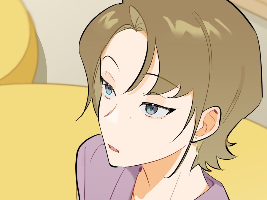 Ren Qinghe on a yellow sofa, looking up, Submission Time! Yes or Yes? Episode 1
