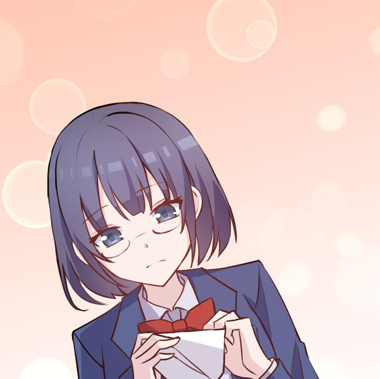 Gu An in her school uniform, holding a letter