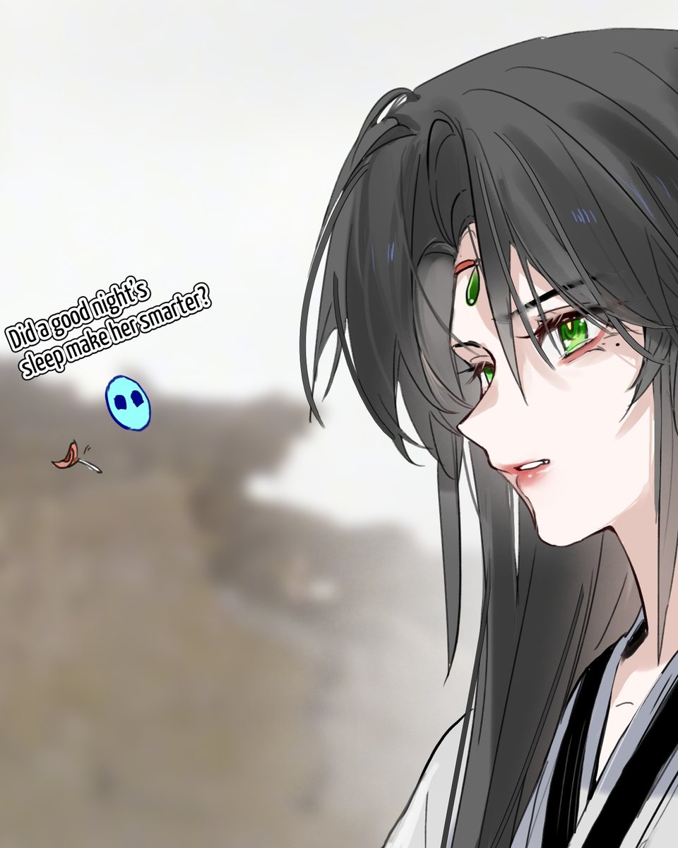Have No Fear, Shijie’s Here!: Lan Qinghe looks away as the system, a small blue orb, floats beside her