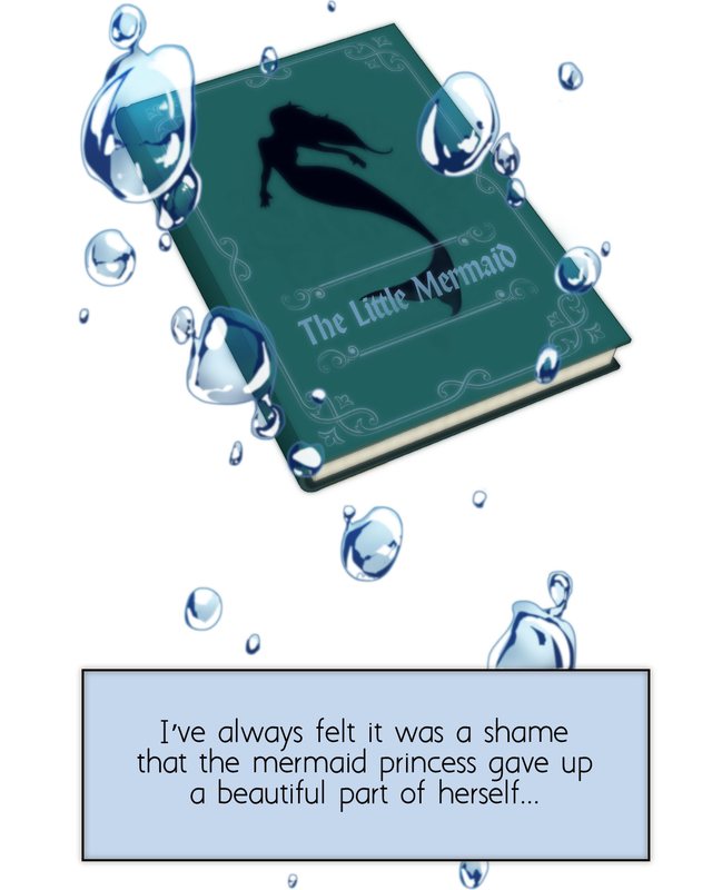The Mermaid I Met by Getting Fired: A copy of The Little Mermaid in a stream of bubbles