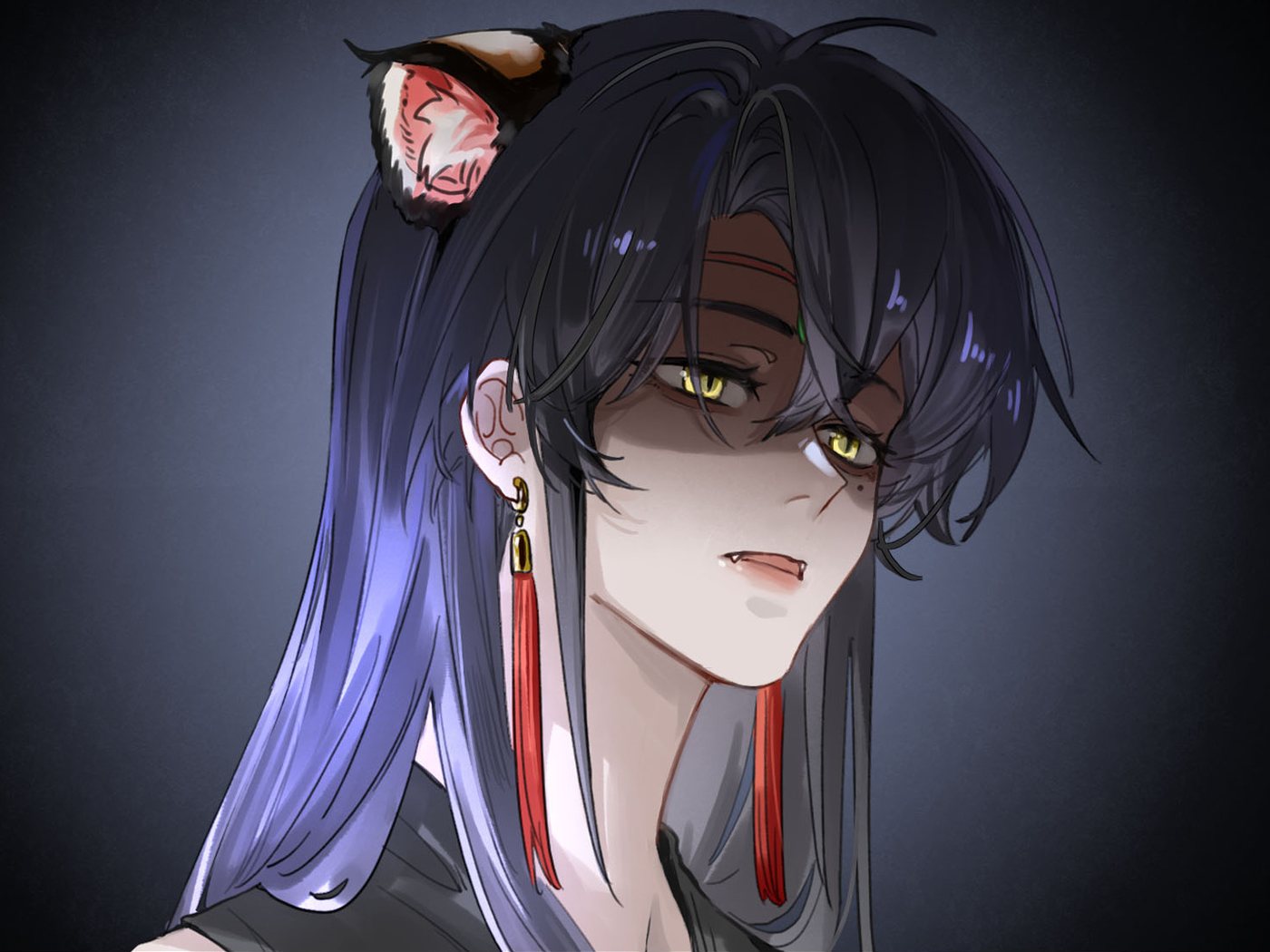 Lan Qinghe with tiger ears and golden eyes in the dark, Ch. 10 of Have No Fear, Shijie’s Here!