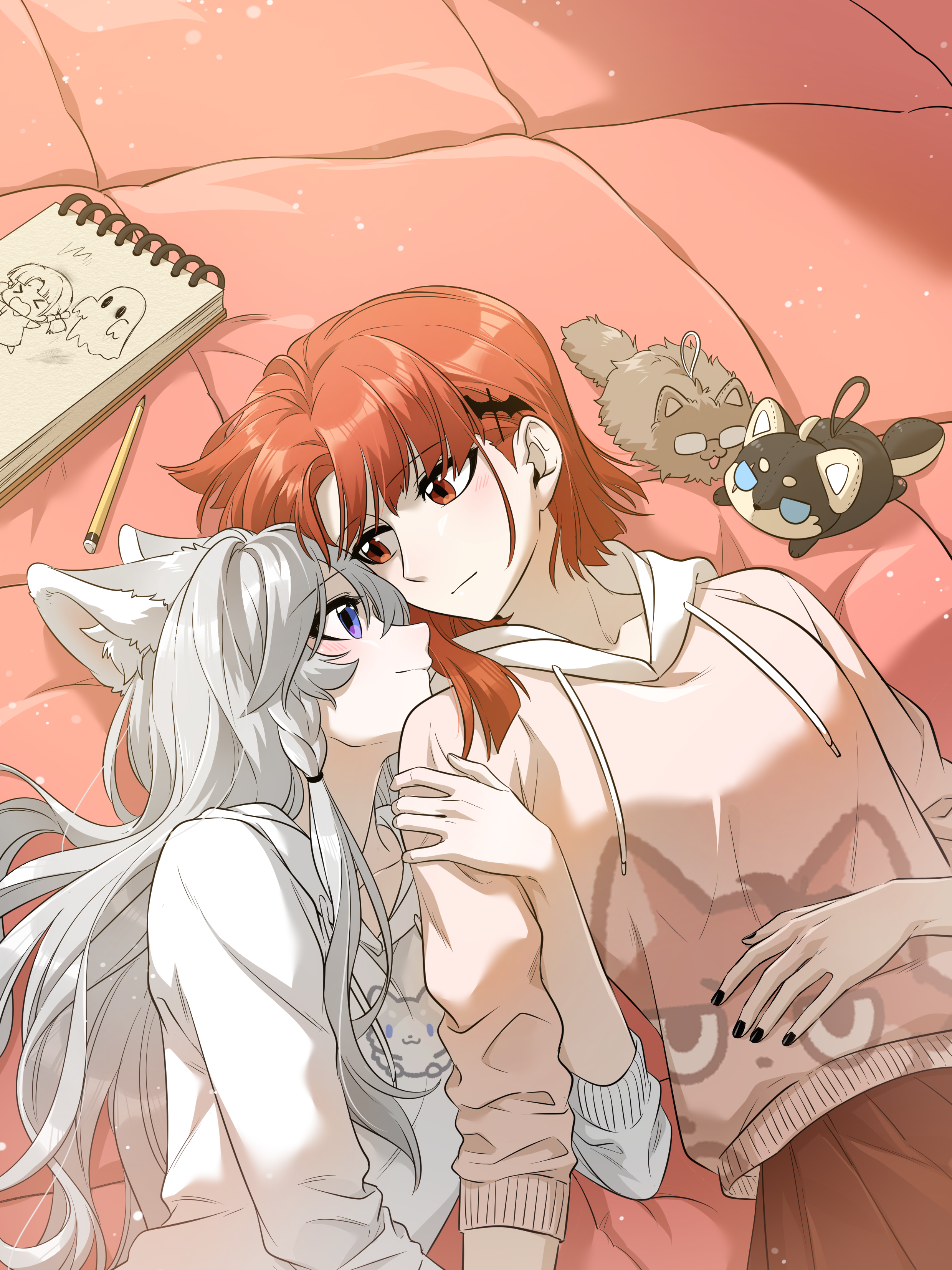 Maria and Xing Lan lie face to face