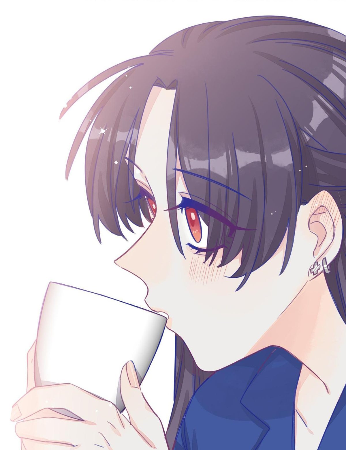 Zhan Ying sips from a cup, Official art of Straight Girl Trap