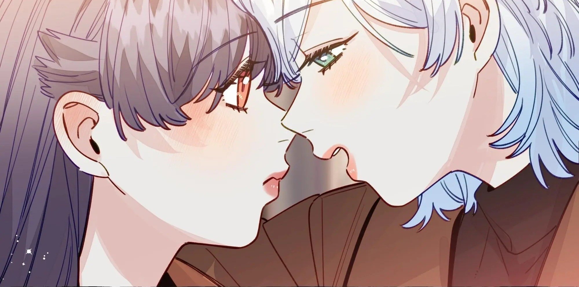 Their faces almost touching