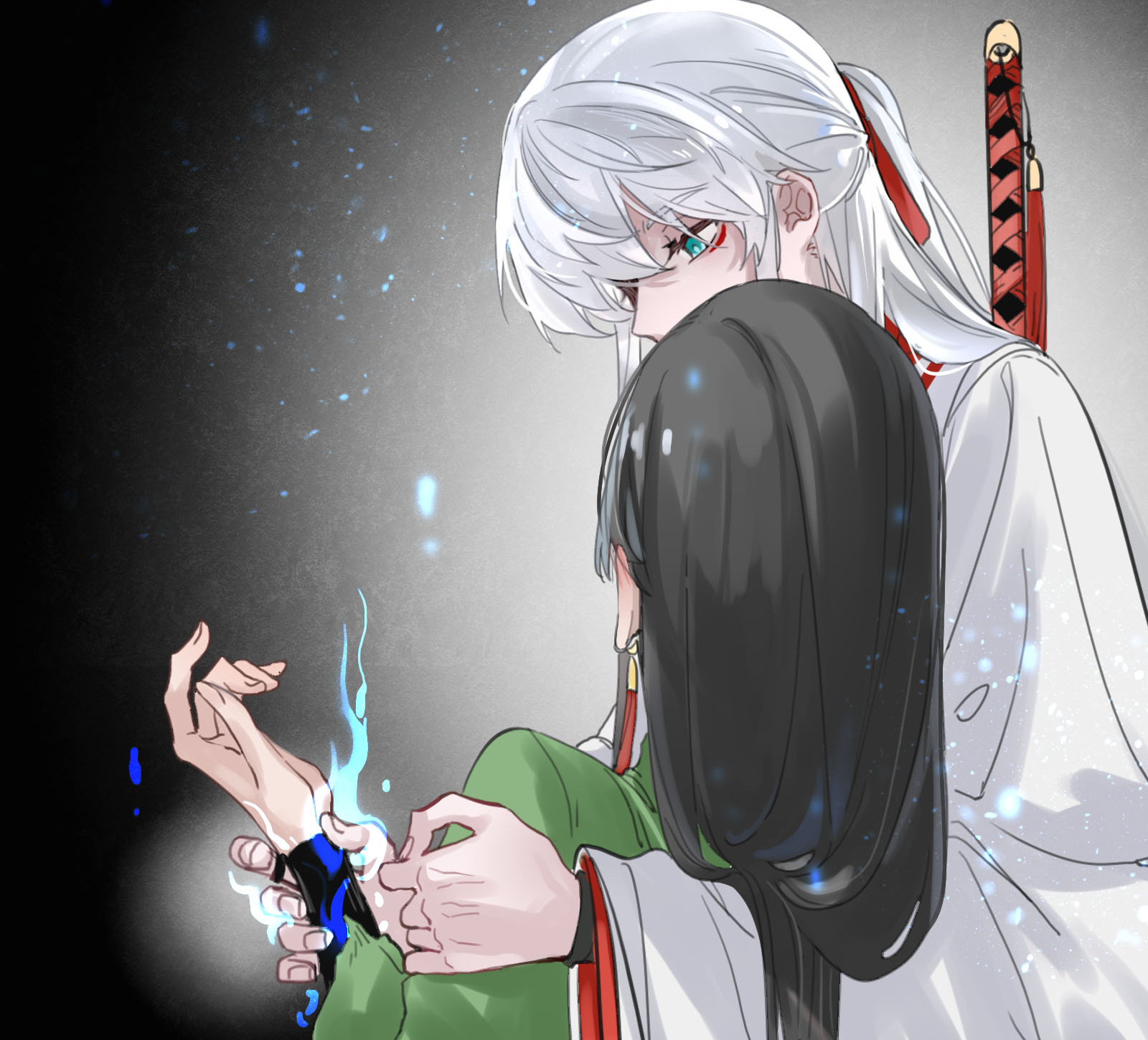 A shijie guides spiritual energy to heal her shimei.
