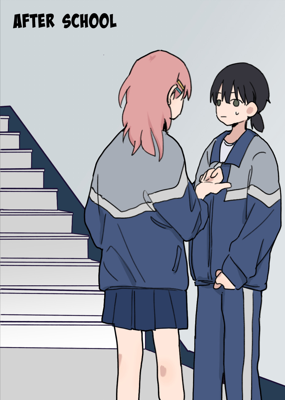 Tongtong and Lin Luxi stand together on the school stairs.