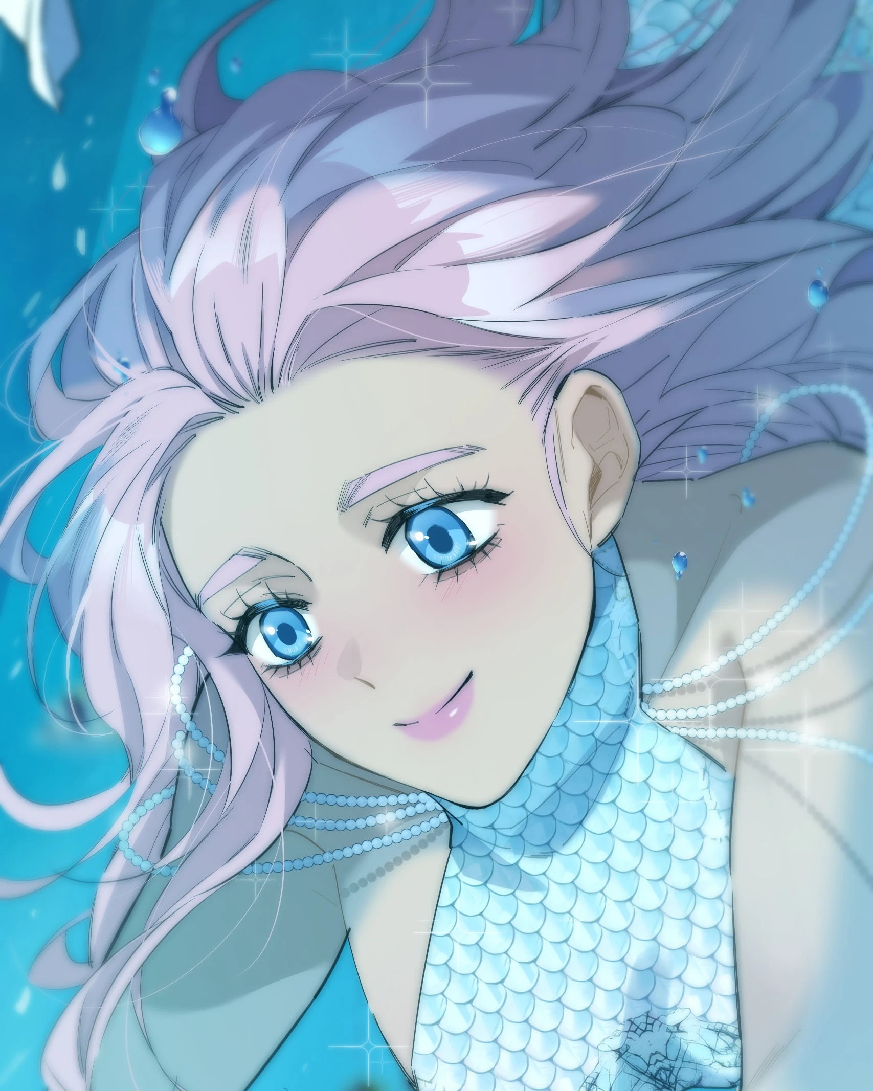 The Mermaid I Met by Getting Fired: Ari as a mermaid, smiling underwater