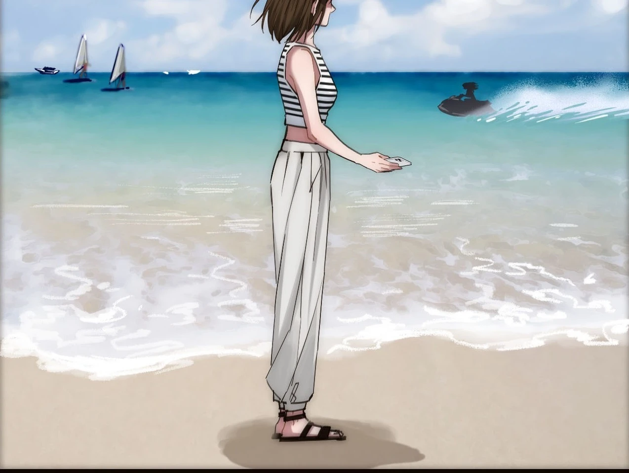 The Mermaid I Met by Getting Fired: She stands alone at the edge of the sea
