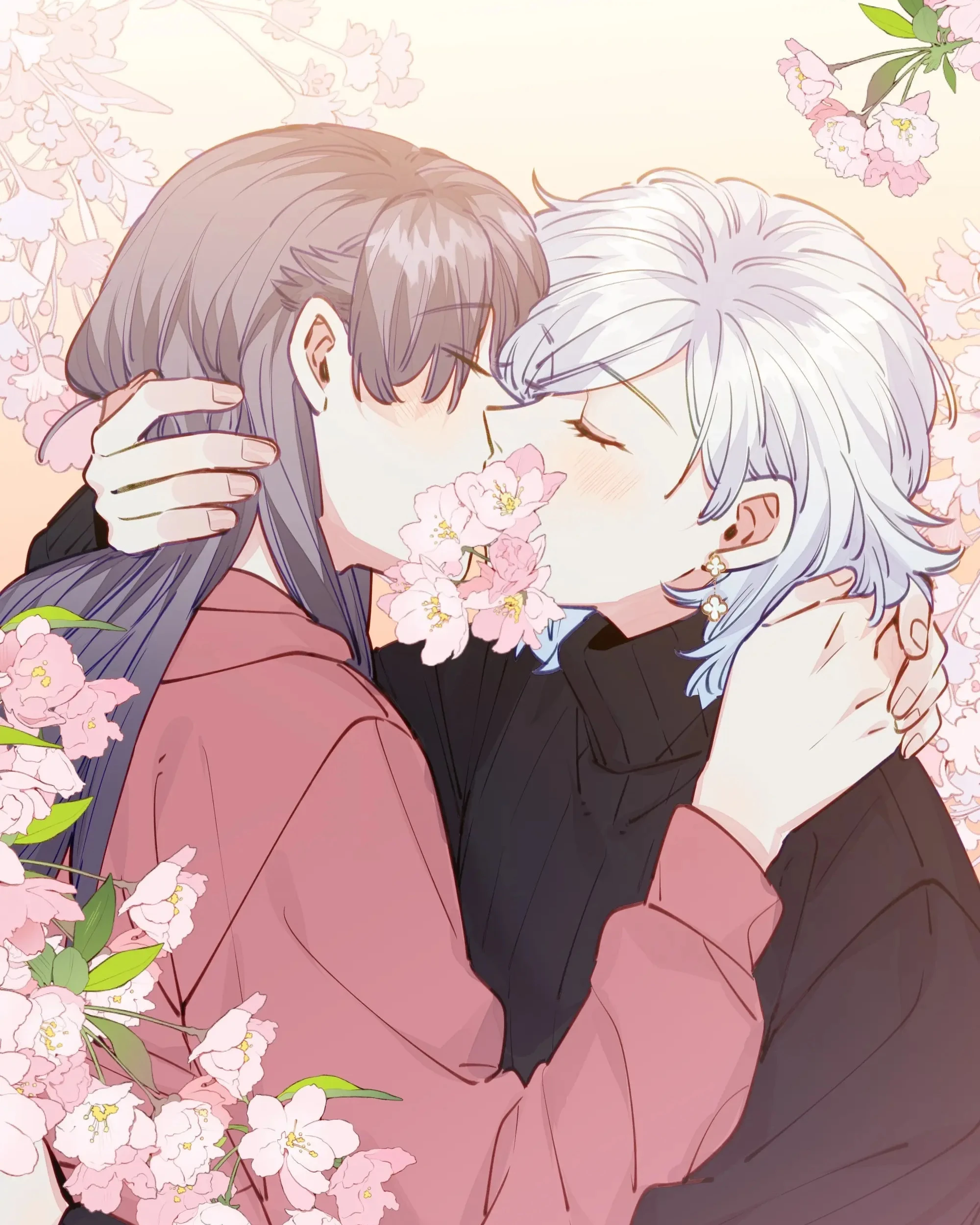 Straight Girl Trap: Zhou Yuanyou and Zhan Ying kiss under cherry blossoms