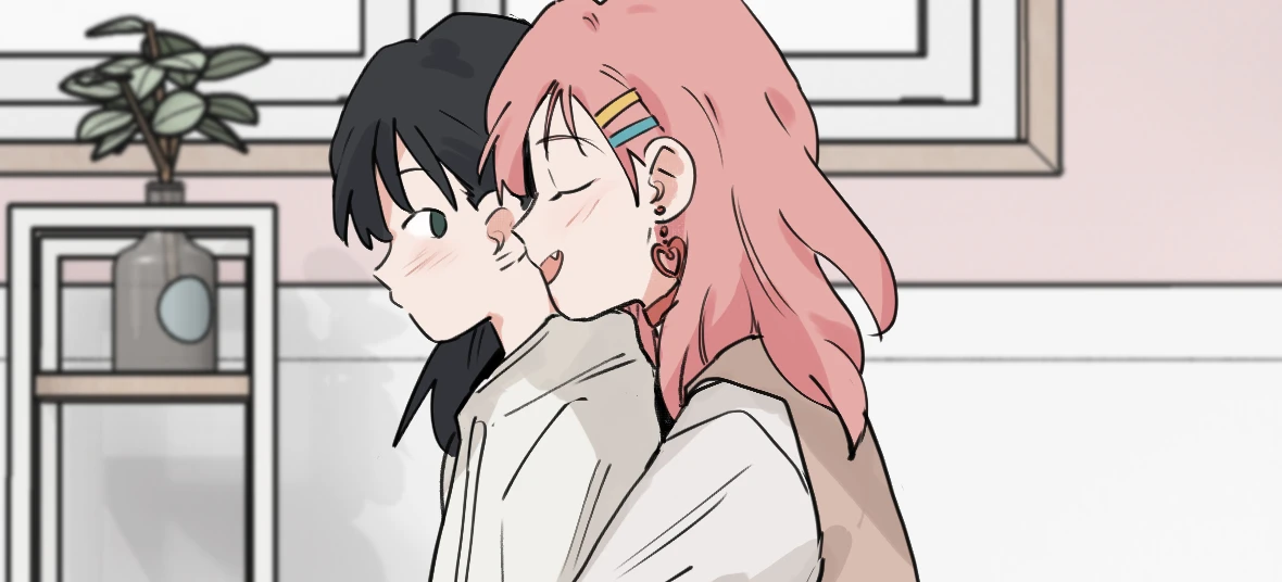 I Got Blackmailed by the Green Tea Bitch in Class: Tongtong hugs Lin Luxi from behind in their new home