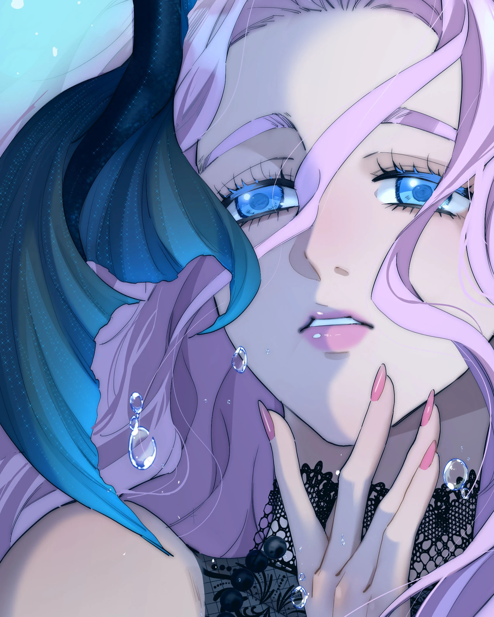 The Mermaid I Met by Getting Fired: Ari underwater, close up