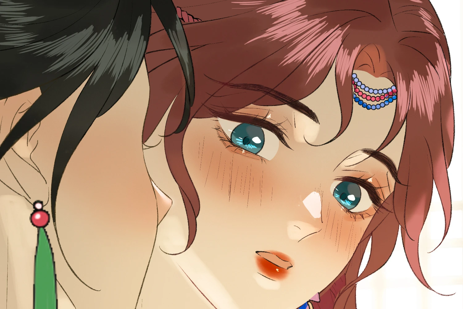 Mu Yunzhao blushes beside Shen Qingshuang