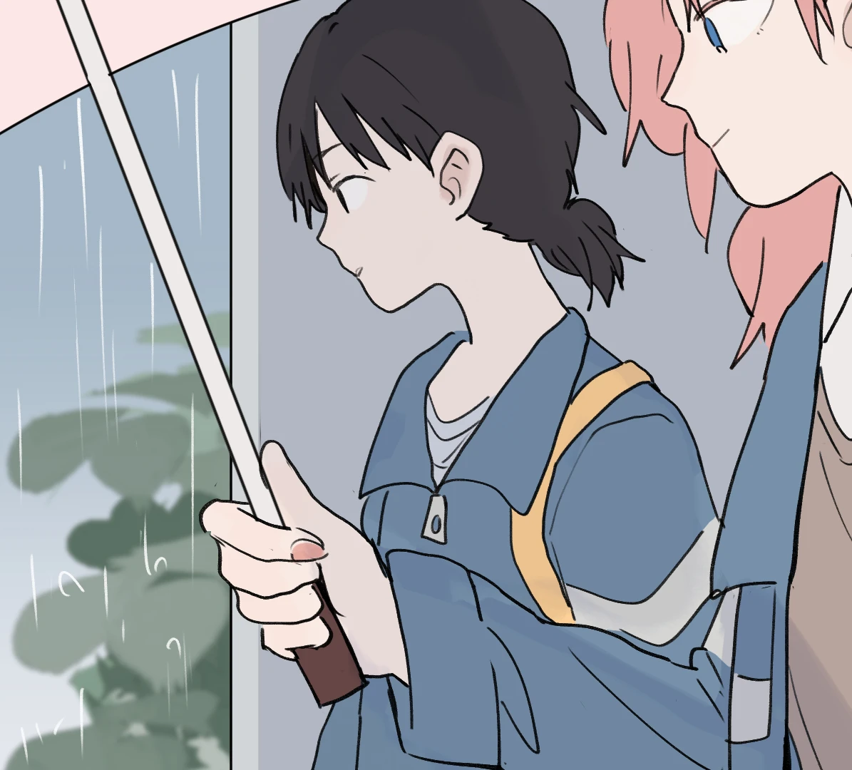 Lin Luxi and Tongtong share an umbrella on the way home, Ch. 6 of I Got Blackmailed by the Green Tea Bitch in Class