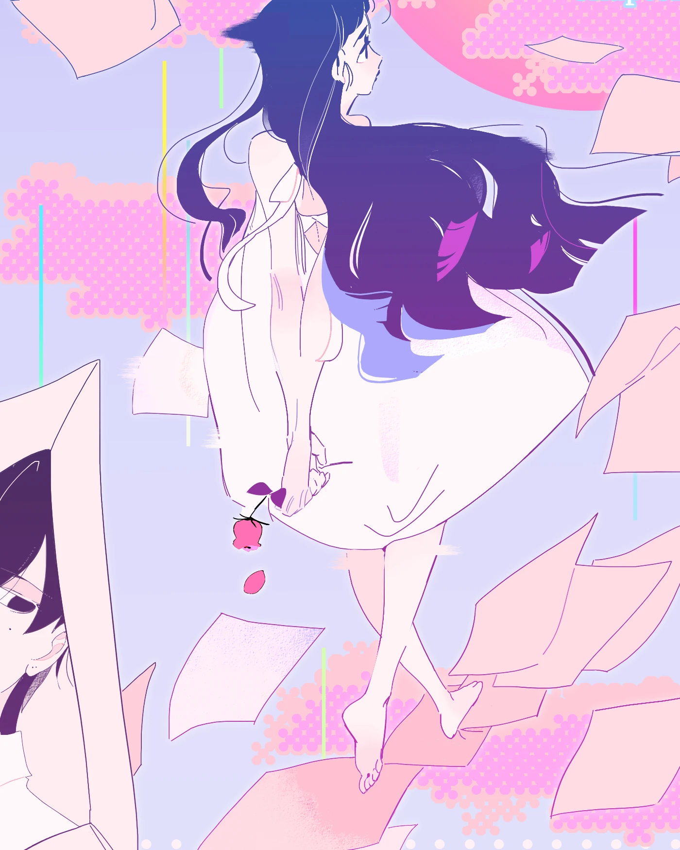 Lu Shiyin floating among loose manuscript pages, Remaking of the Unforgotten Love chapter cover