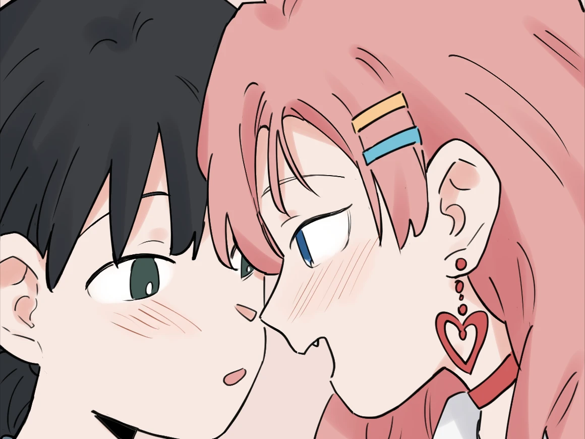 I Got Blackmailed by the Green Tea Bitch in Class: Tongtong leans her cheek against Lin Luxi’s
