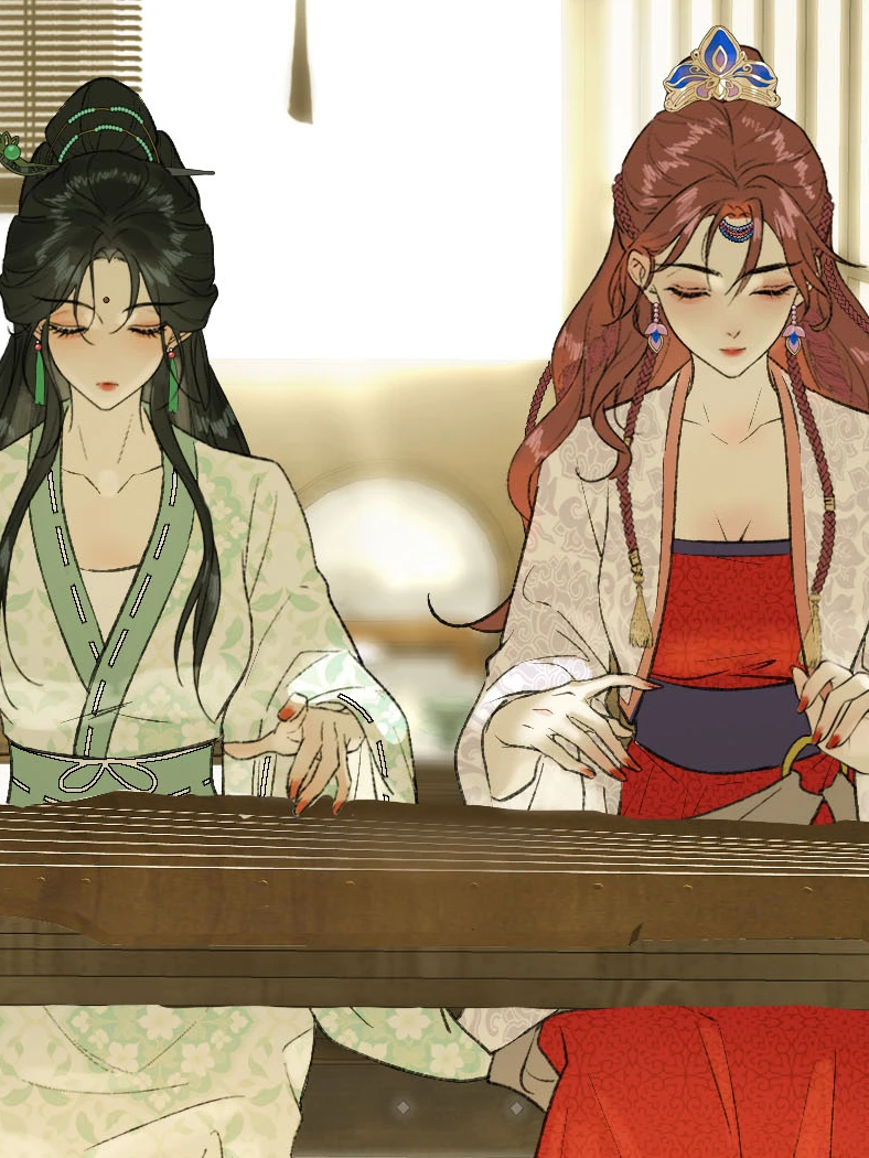 Shen Qingshuang and Mu Yunzhao side by side at the guqin