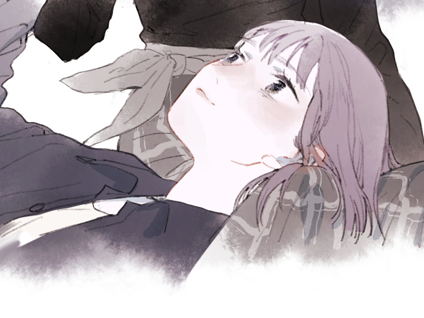 Wolf x Rabbit: nan Xing lies back looking up at Ban Xia