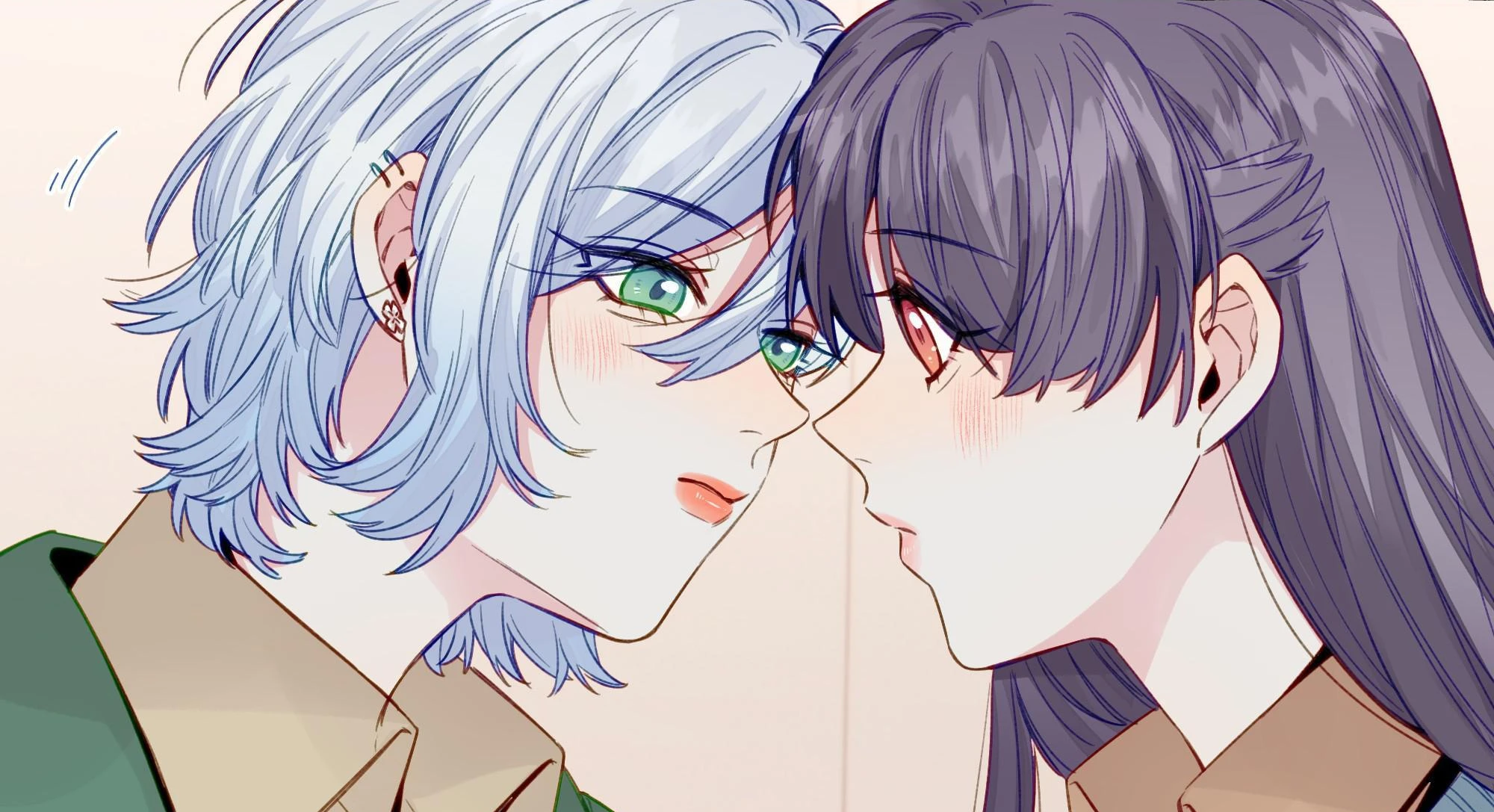The two with foreheads touching