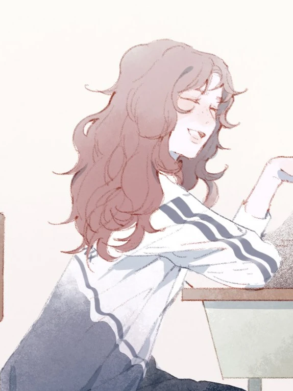 Long as We Have Loved: Tang Guan laughing at her school desk