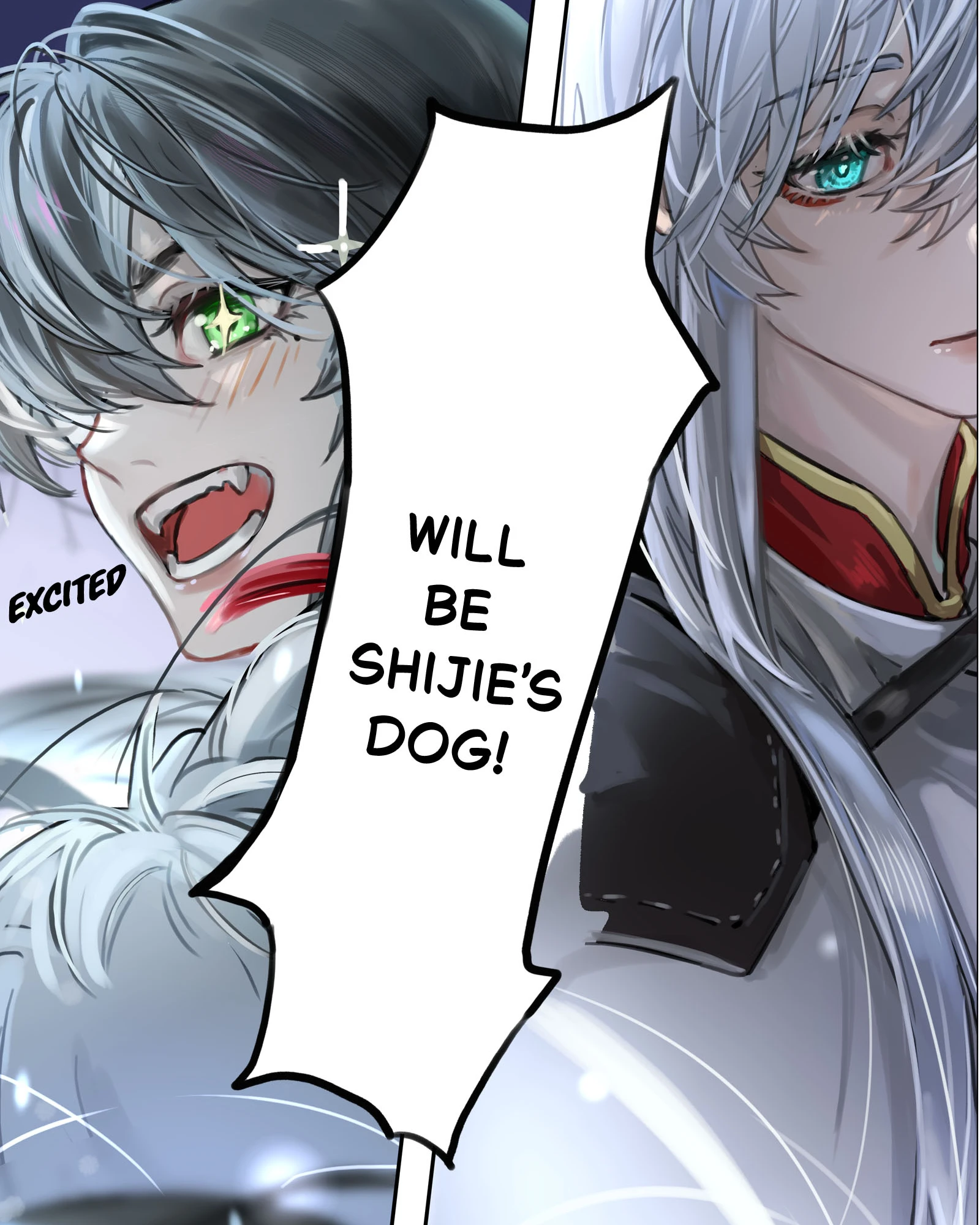 Lan Qinghe, eyes shining, shouts “Will be Shijie’s dog!” as Ji Linxue looks on