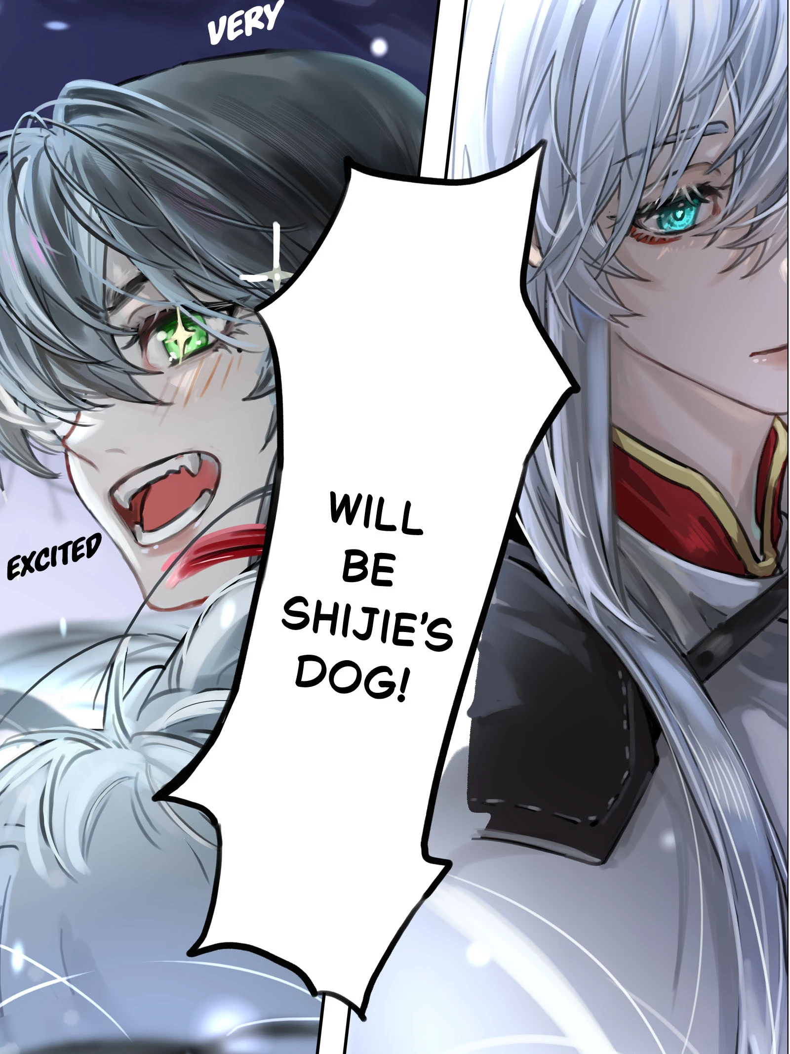 Lan Qinghe, eyes glowing, shouts that she will be Shijie’s dog