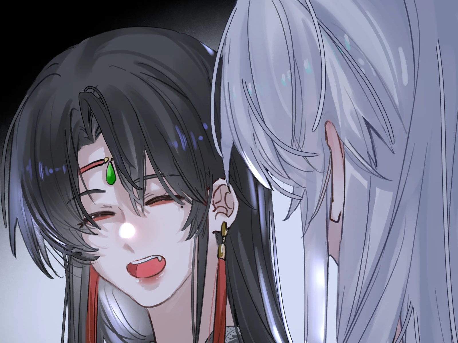 Have No Fear, Shijie’s Here!: the two leads close together, one laughing