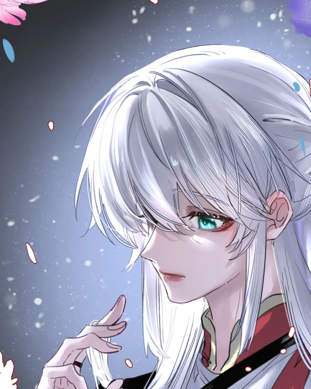 Ji Linxue among falling petals
