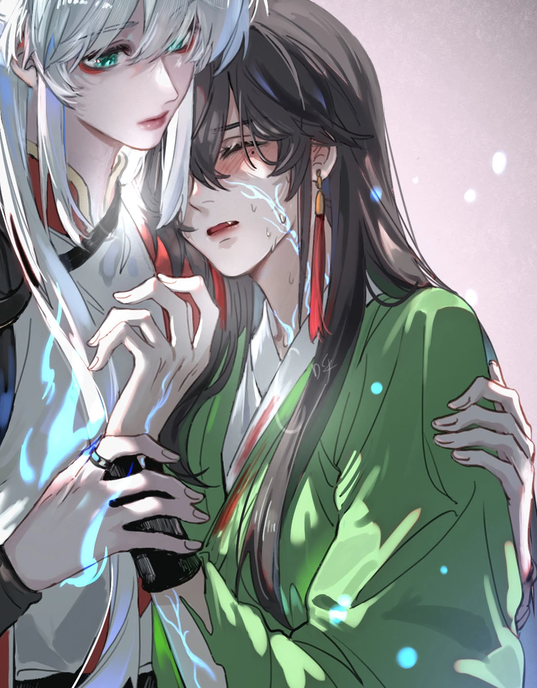 Lan Qinghe leans into Ji Linxue’s arms