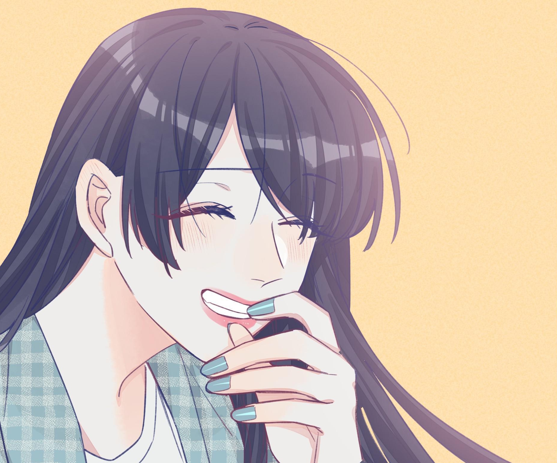 Xiang Lan smiling in a close-up Straight Girl Trap character panel.